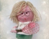 Custom Birthday Cake Topper with tennis player  - Personalized OOAK doll Figurine Hand made in France