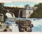Vintage New York Postcard - Rainbow and Horseshoe Falls at Ausable Chasm (Unused)