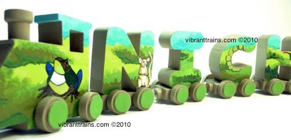 SEVEN LETTER Alphabet Name Train Custom Keepsake Toy Personalized Gift for Kids and Adults