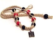 Card Suits Hemp Necklace - Red & Black