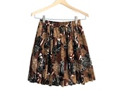 Silky Pleated Skirt Camo Animal Print Elastic Waist fits most XS S