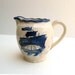 Hand Painted Delft Blue Pitcher Creamer Ocean Ship