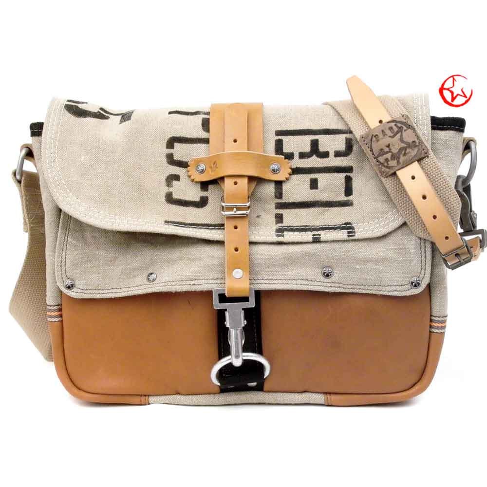 Canvas Messenger Bag // Upcycled and Handmade by peace4you - Model paul-2124