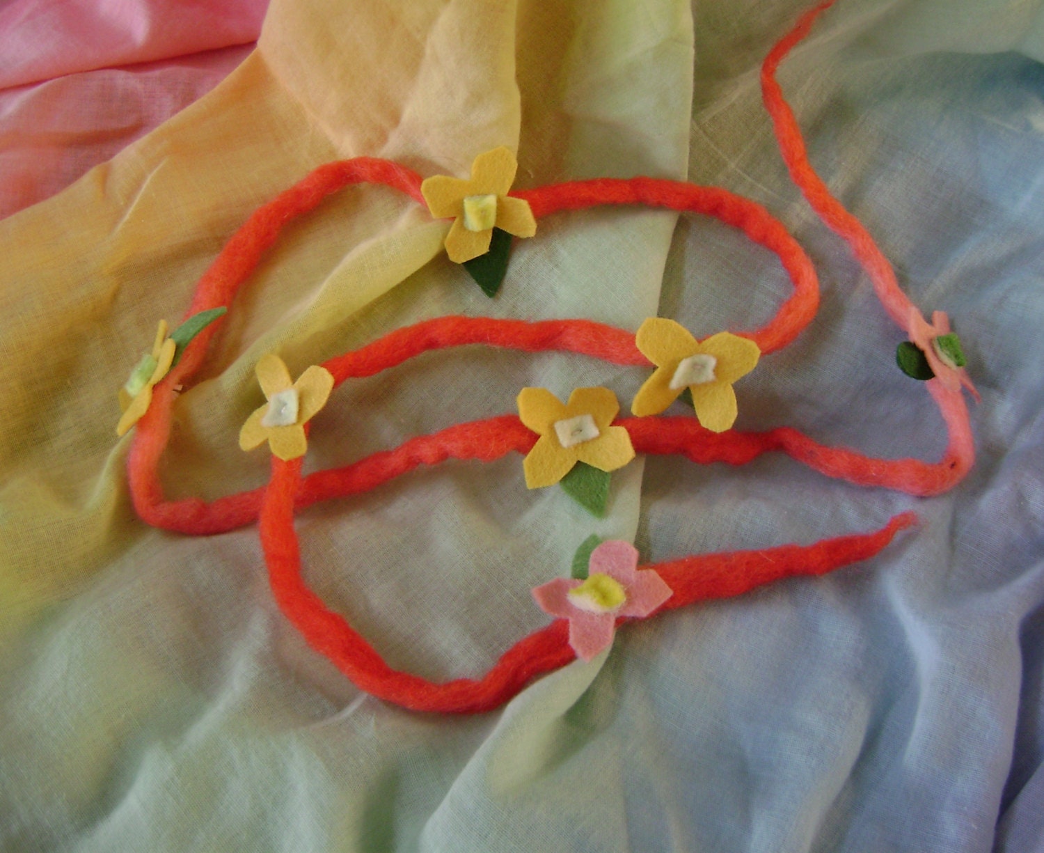 Wool flower garland  -  Waldorf inspired