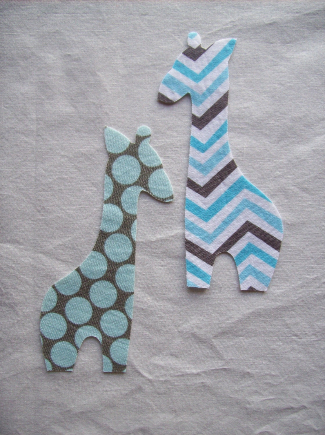 2 Small Diy Fabric Iron On Applique Giraffes