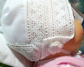 Handkerchief Christening Baby Bonnets - CHAPEL LACE