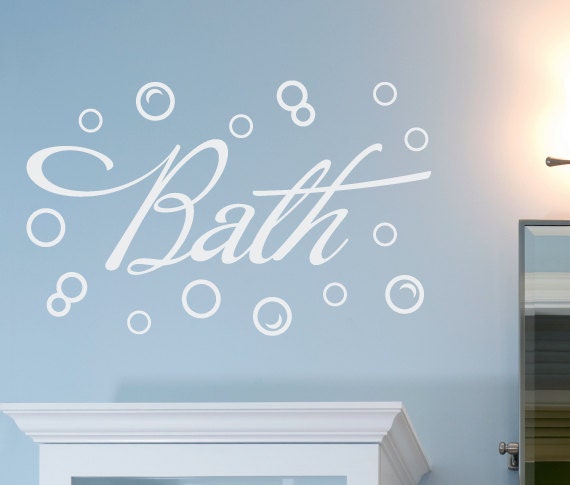 Wall Decal - Bath with Bubbles - Bathroom Vinyl Decal