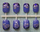 Japanese Nail Art- Twilight Swirl Fake Nails
