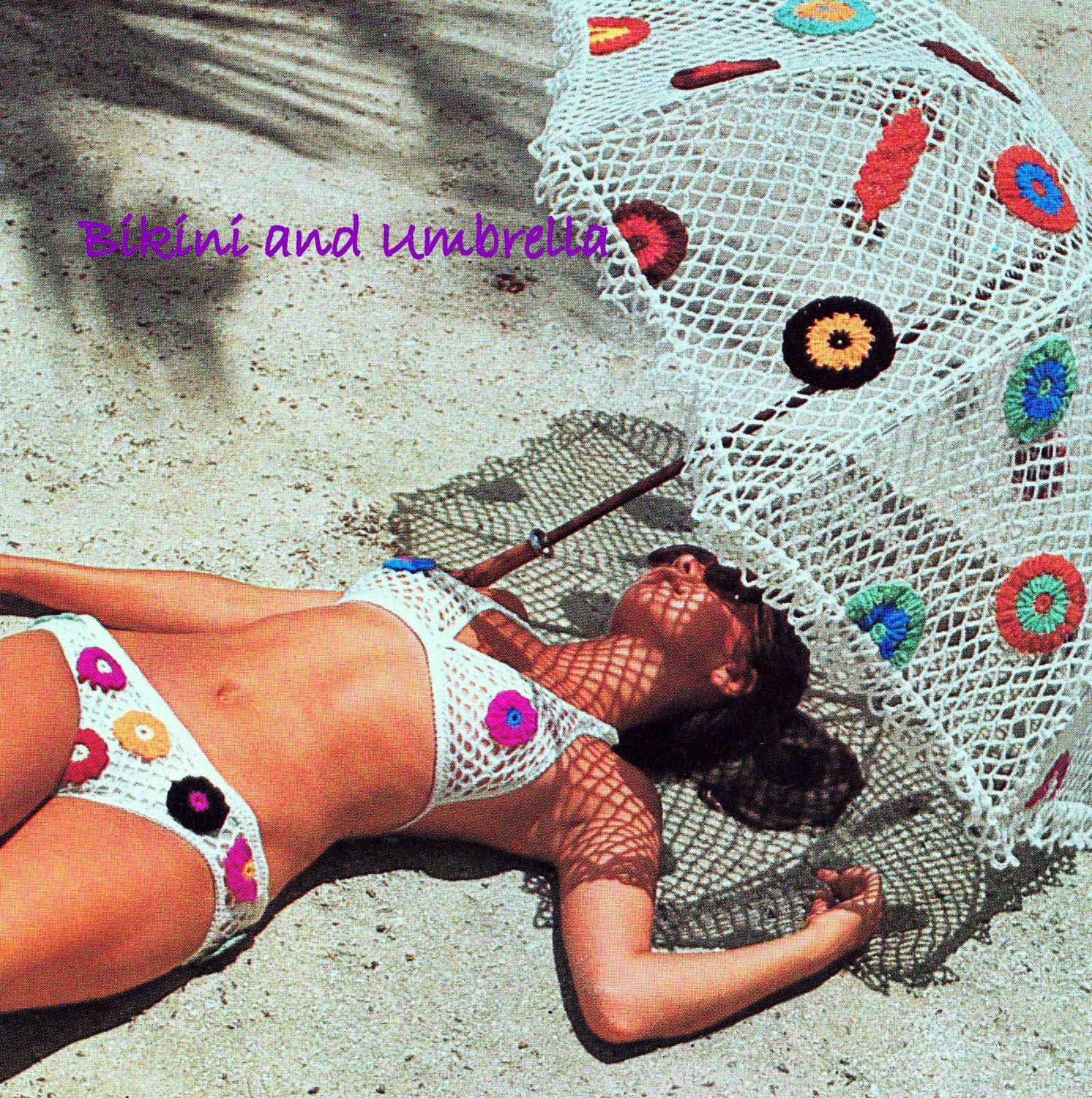 INSTANT DOWNLOAD PDF VIntage Crochet Pattern   Bikini and Umbrella Parasol 1970s Retro Beach Wear