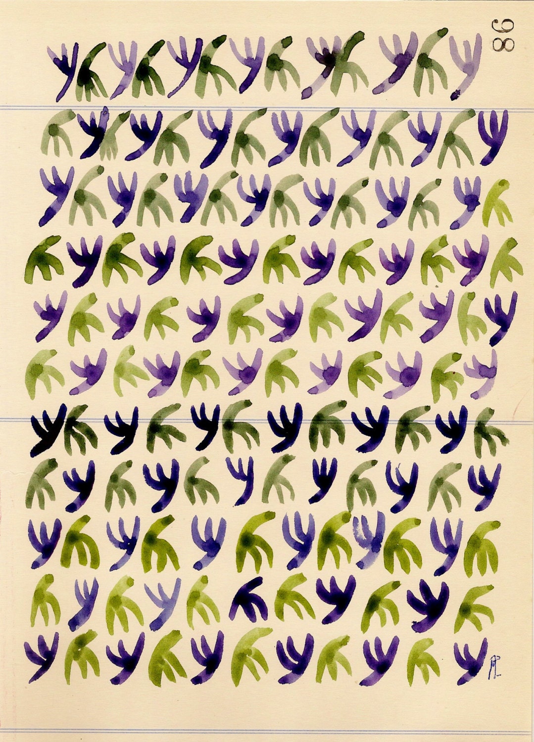 Study no 98,from the  garden - watercolor
