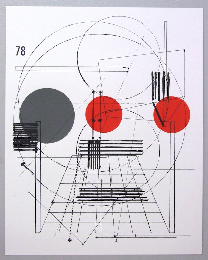 Perspective architecture 2, architectural graphic design, 16 x 20 inches silkscreen print