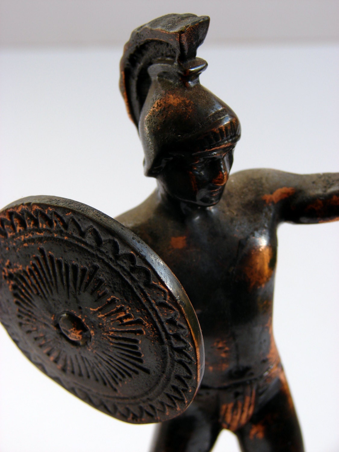 Greek Warior Bronze Figurine Spartan Statuette
