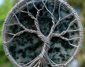 Tree Agate Tree of Life Pendant - Recycled Sterling Silver - Original Design by Ethora