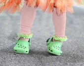 Pink and Green baby Leg Warmers