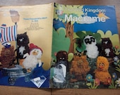 vintage 70s WILD KINGDOM of Macrame pattern book animalsraccoon caterpillar chick lion duck panda mice poodle cat more toy children
