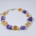 Faceted Natural Nugget Citrine and Amethyst Bracelet