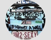 Good in Bed, Better Up Against the Wall Graffiti Art Clock - High Quality Acrylic, Choice of 2 sizes