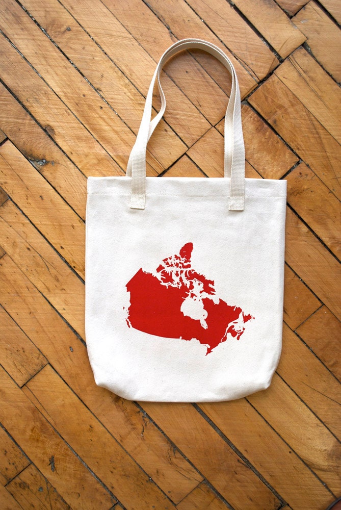 SALE Tote Bag/ Map of Canada Screenprint