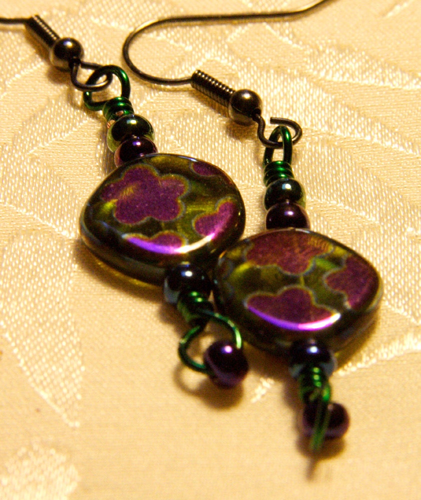 Iridescent Floral Earrings