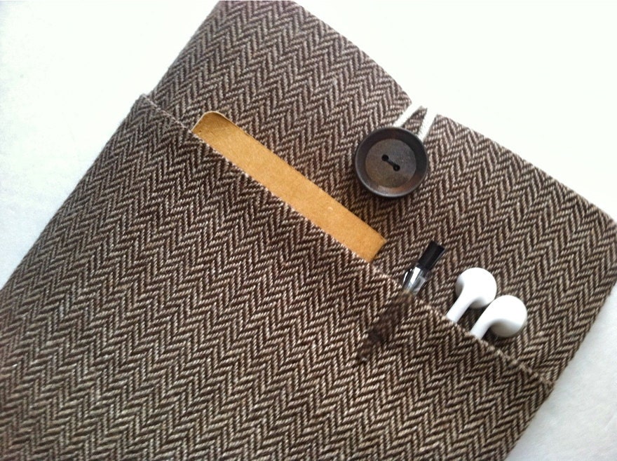 Unisex Men's 11" Chromebook Sleeve Cover or Microsoft Surface Case - Herringbone