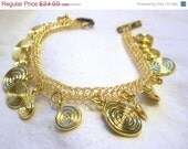 50% off Sale - Gold Wire Woven Coin Anklet