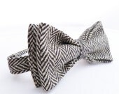 Bow Tie - Black/White Irish Herringbone Tweed
