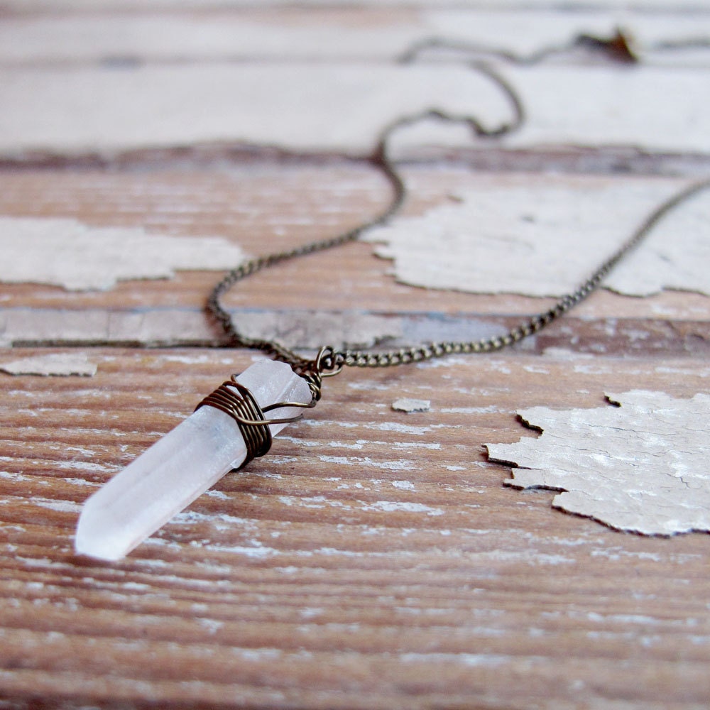 Travel - Hand crafted Brass and Stone Necklace - Artisan Tangleweeds Jewelry