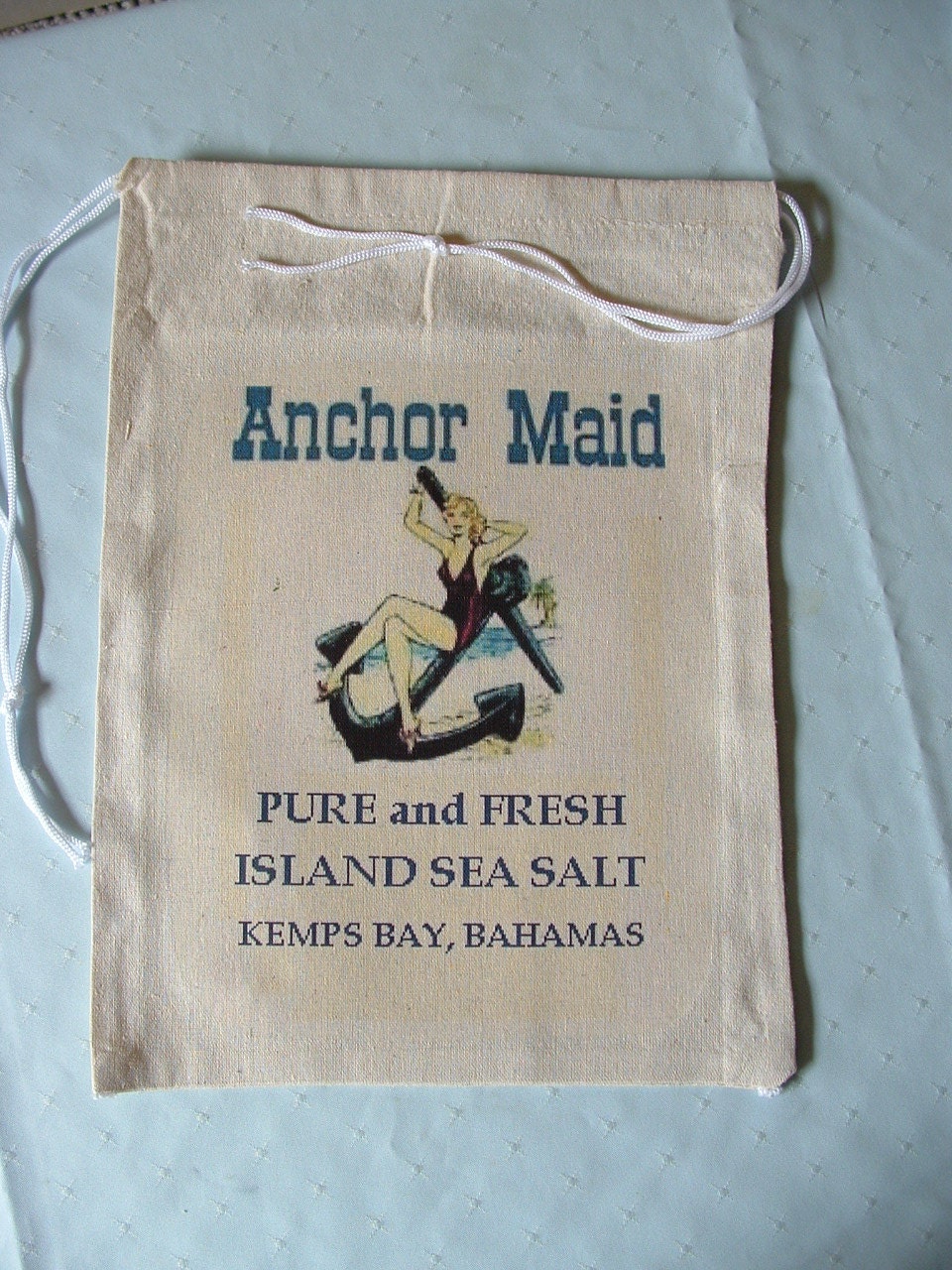 Novelty Sack, Anchor Maid, Kemps Bay, Bahamas, Island Sea Salt Bag