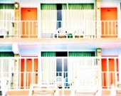 Retro vintage motel jersey shore peach orange green white summer pastel modern - Beach Colony 8 x 10