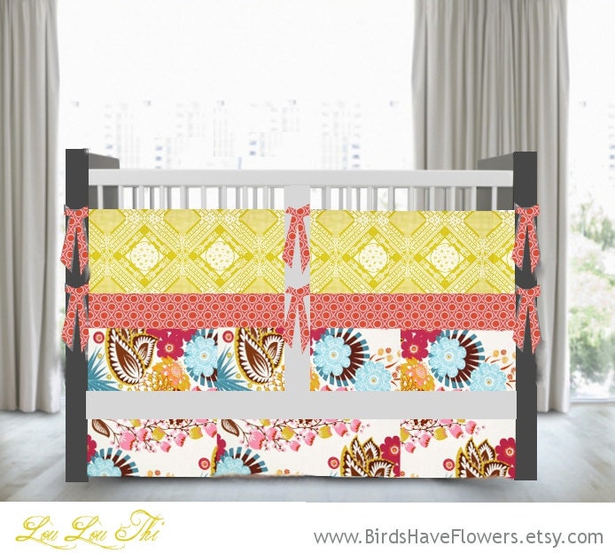 baby bedding  in Lou Lou Thi   includes bumper set, fitted sheet and crib skirt    more prints to choose from