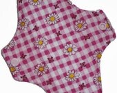 Pink Gingham Daisy Reusable Cloth Mini Pad