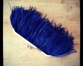 Ostrich Feather Clutch- Navy Blue