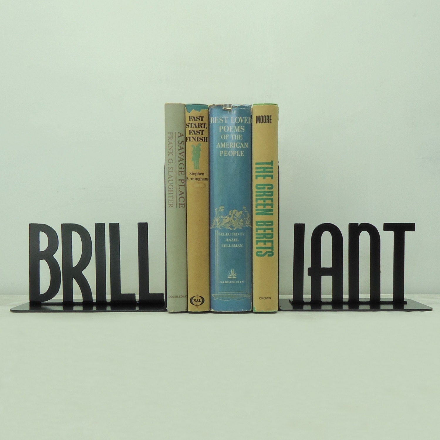 Brilliant Metal Art Bookends - Free USA Shipping
