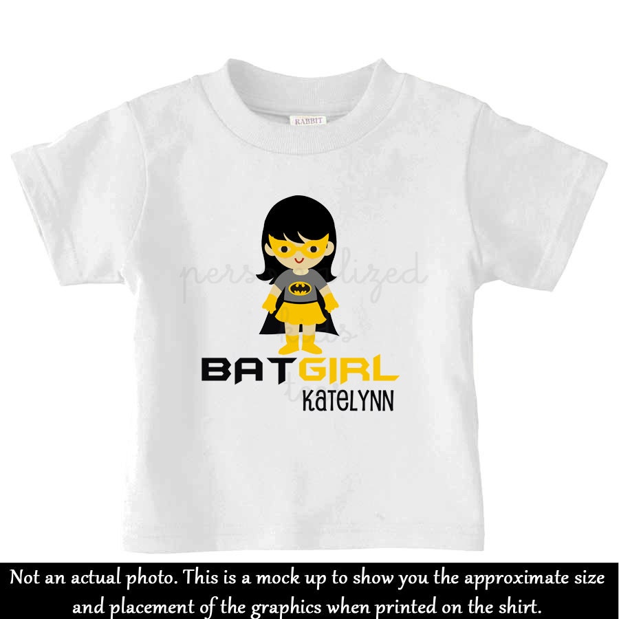Personalized Super Hero Bat Girl T-shirt for Kids
