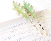 Medium Verdigris Leaf Bobby Pin Set - Woodland Collection - Whimsical - Nature - Bridal