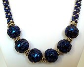 Cobalt Dichroic Kumihimo Necklace