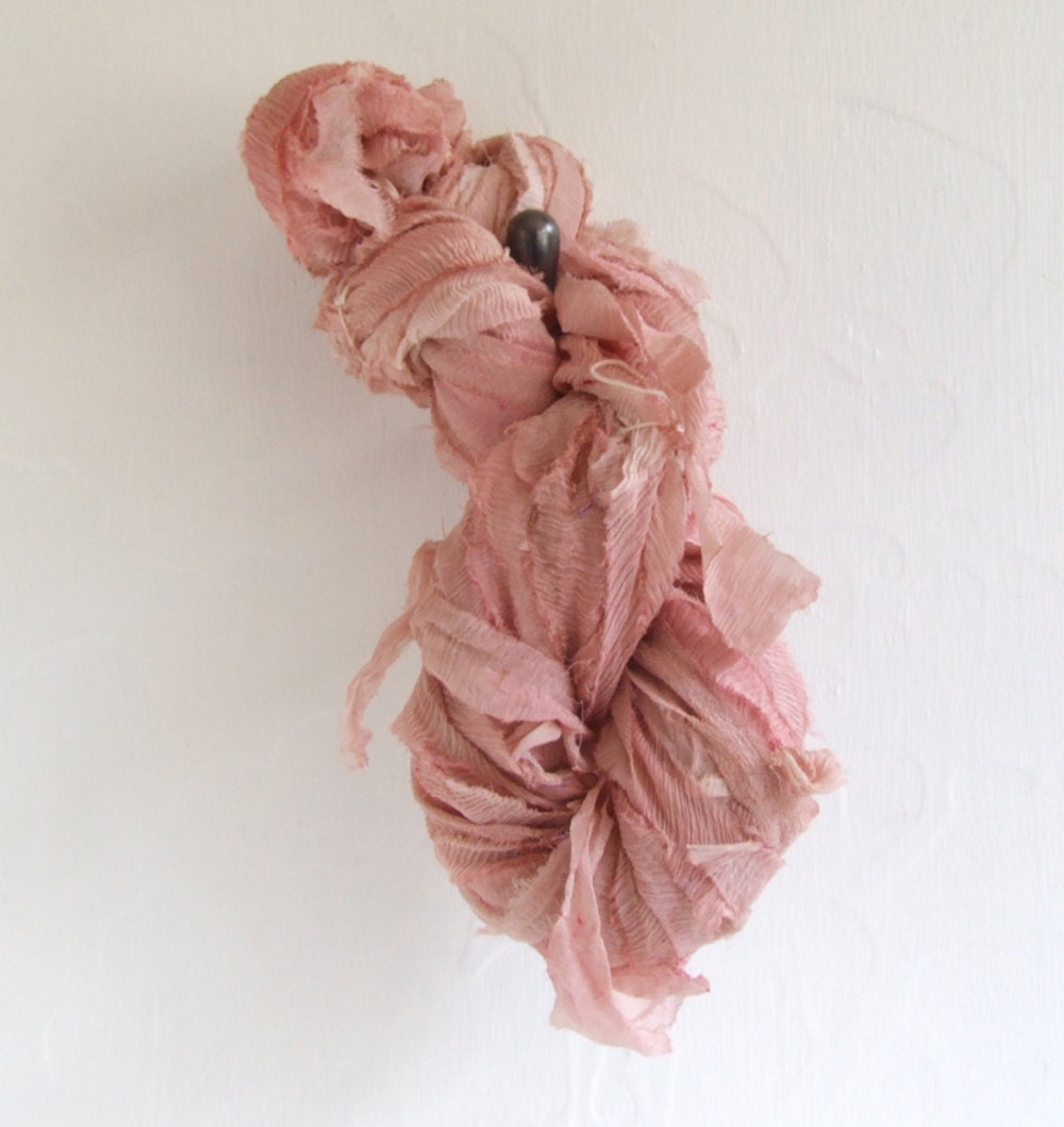 Tattered Silk Chiffon Ribbon - handyed - 10 yds
