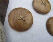 3 Myrtlewood Buttons-Handmade Wooden Buttons in Reclaimed Maple- Knitting, Sewing, Craft Buttons