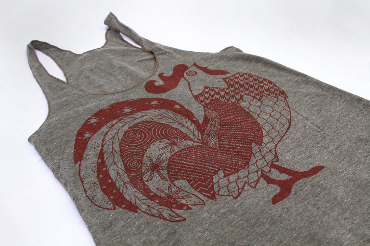 Rooster Tank - american apparel - tri coffee