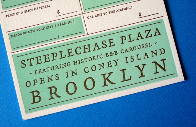 Brooklyn Wedding 2013 The Year We Said 'I Do' Letterpress Card