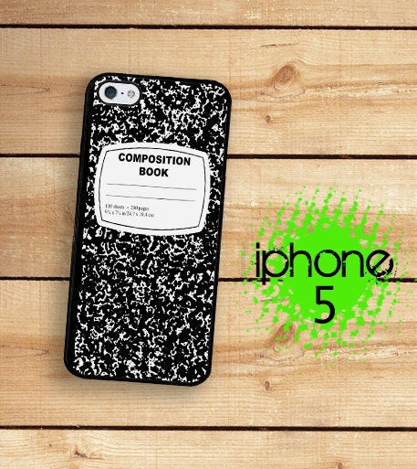 iPhone 5 Case Composition College Notebook   / Hard Case For iPhone 5 Plastic or Rubber Trim