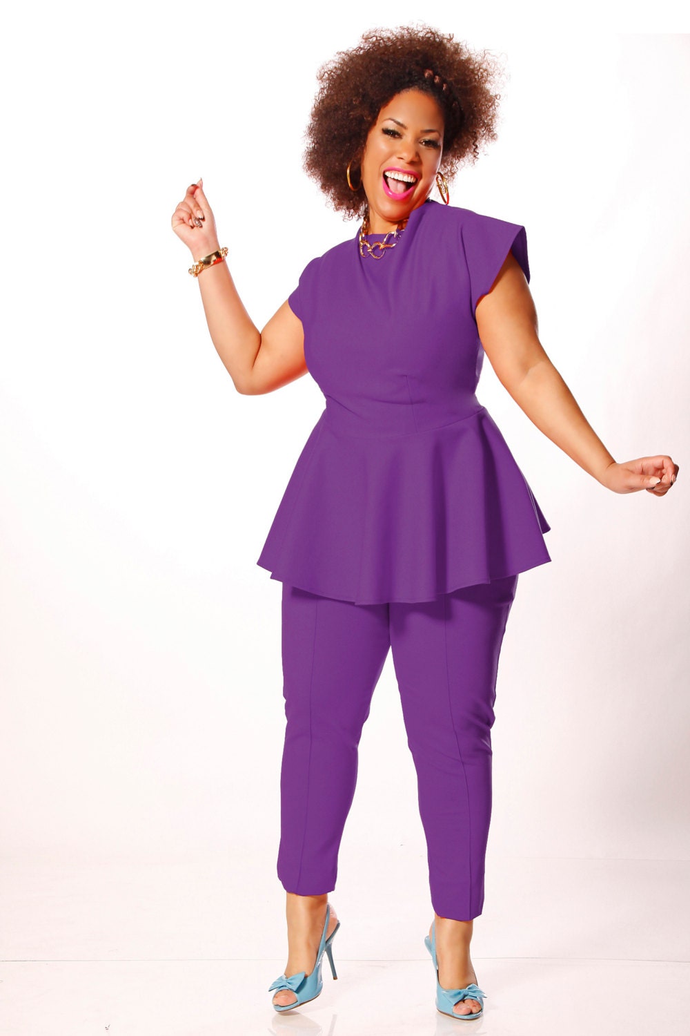 JIBRI Plus Size High Waist Pencil Pants (Ankle)