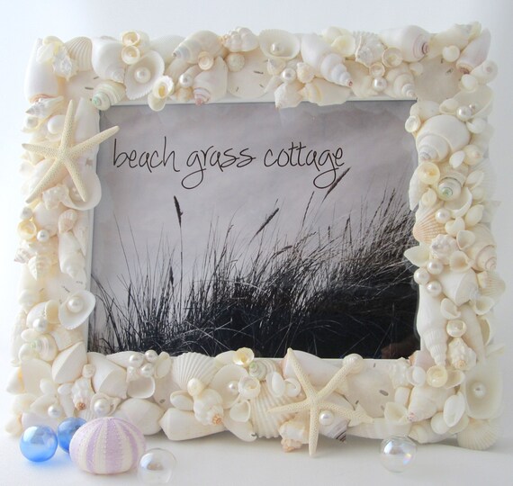 Seashell Frame for Beach Decor Nautical by beachgrasscottage