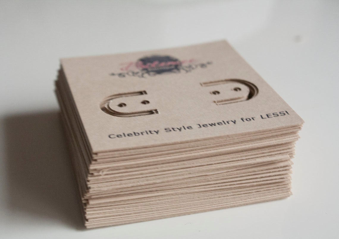 50 - Custom 2x2 Cardstock Earring Cards - Many Colors Available