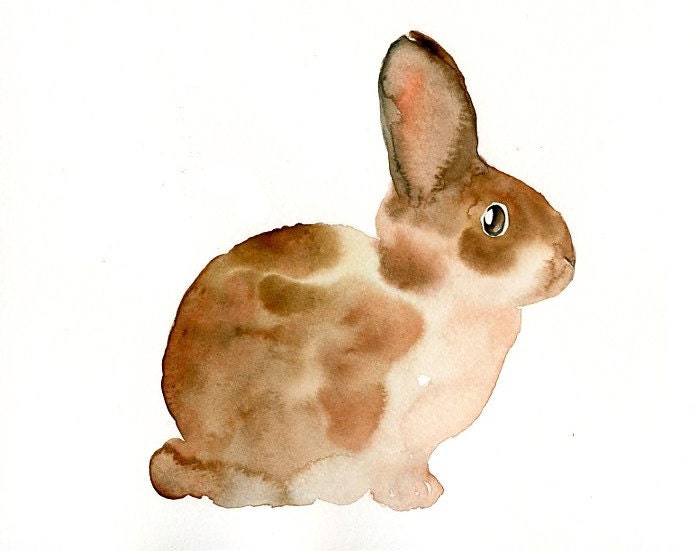 BUNNY Original watercolor painting 10X8inch