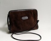 Etra purse / 1960s 60s Etra / brown suede purse / suede shoulder bag / 60s purse / Etra bag