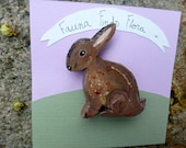 Bunny Rabbit Hand Painted Pin