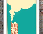 Home Sweet Home Retro Style Print A3