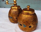 Vintage Italian Florentine Salt and Pepper Shakers Pepper Grind Grinder
