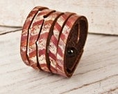 Leather Cuff Bracelets for Women - OOAK - Festival